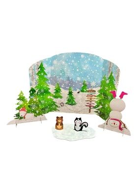 American Girl Wellie Wishers Winter Woods Stage Discontinued Set